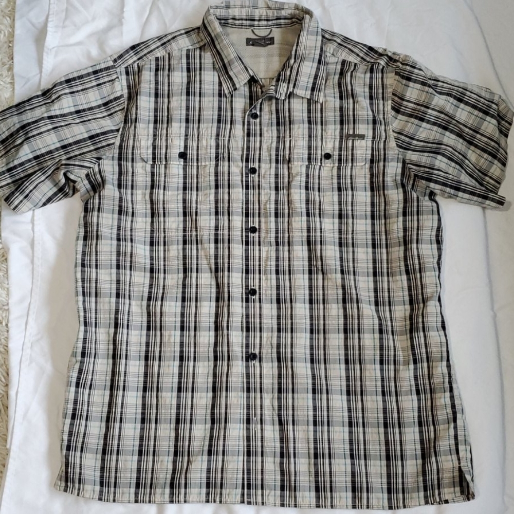 Eddie Bauer Button Down Plaid Short Sleeve Shirt
